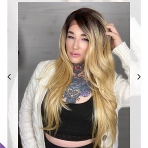 Dark Brown Roots to a Beautiful Golden Blonde Wig